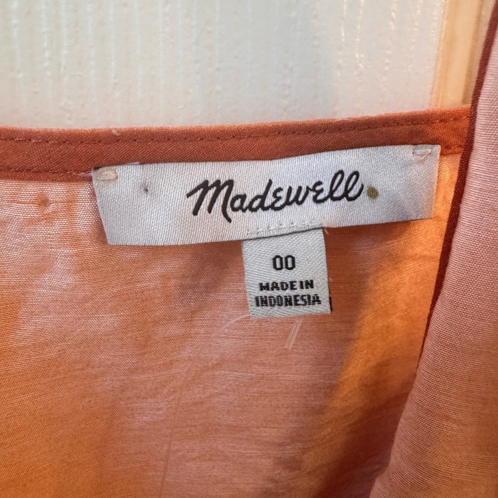 NWT Madewell One-Shoulder Midi Slit Dress size 00 Orange NP094 - Picture 8 of 16